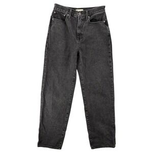 Madewell Black Baggy Straight Jeans‎ Womens 28 High Rise 100% Cotton Rigid Denim